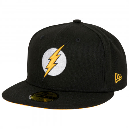 The Flash Logo DC Comics Black Colorway New Era 59Fifty Fitted Hat